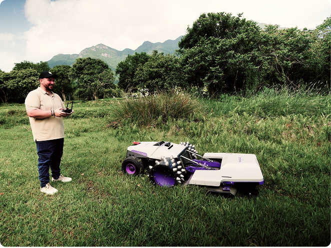 The lawn mower is conveniently operated by one person